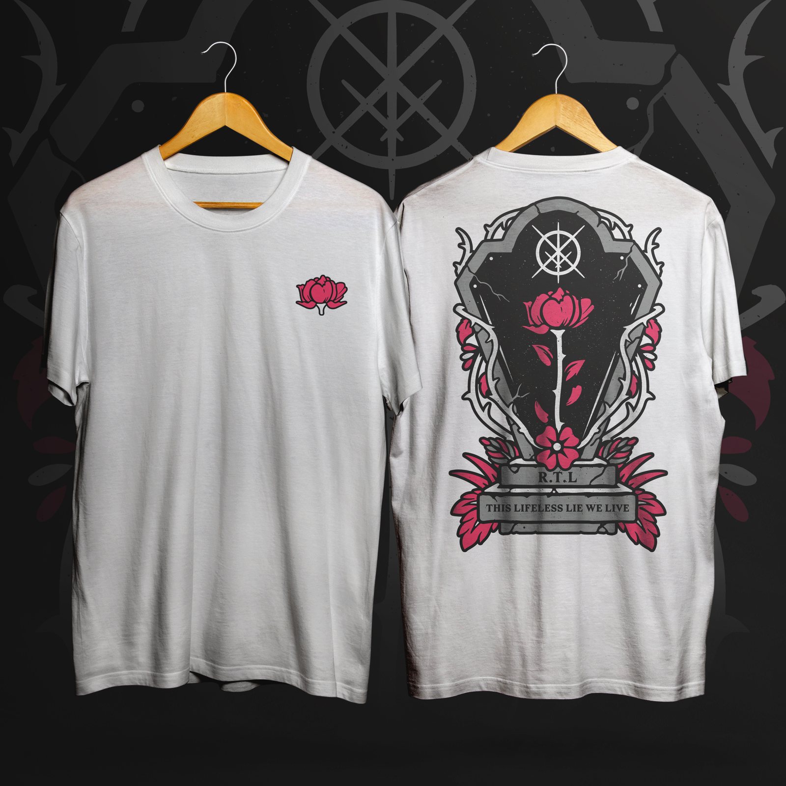 "Graveyard Rose" White T-Shirt